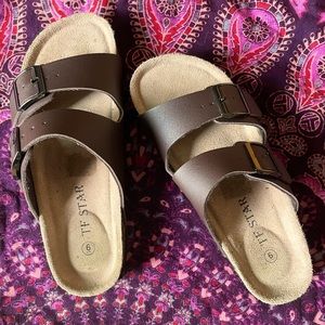 TH Star Arizona 2 buckle brown leather sandal